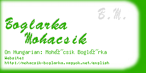 boglarka mohacsik business card